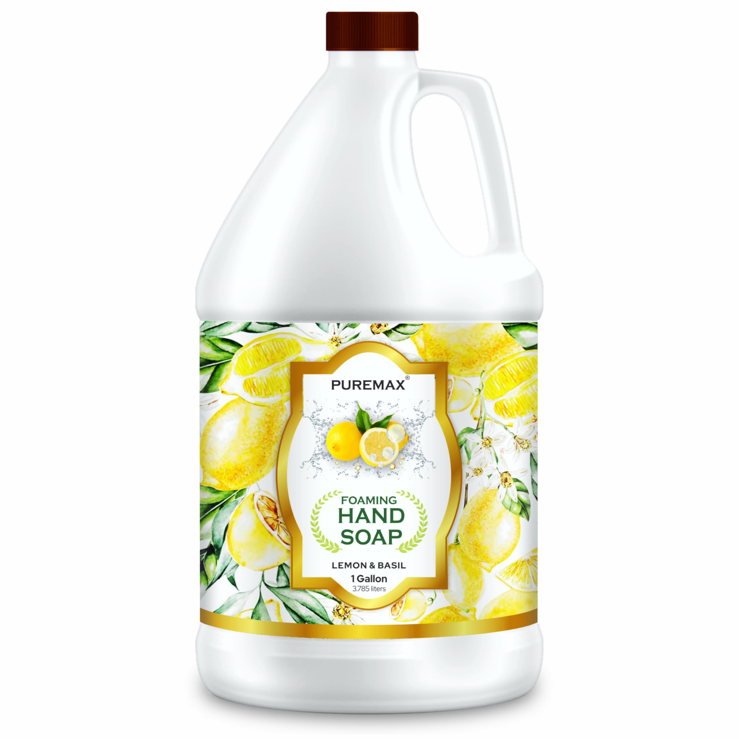 Puremax lemon basil foaming soap bottle with bright scent for daily use