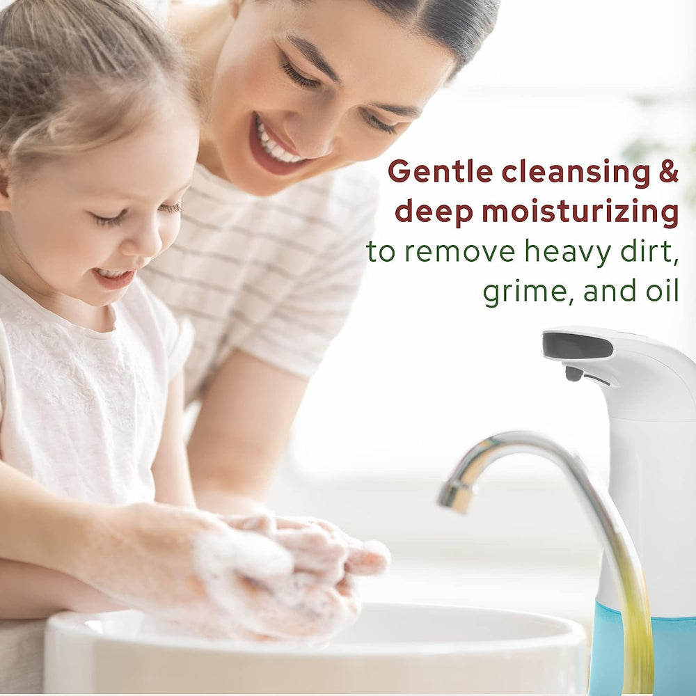 Puremax lemon basil foaming soap pump in action for gentle cleansing