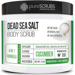 PureSCRUBS cucumber body scrub set jar showcases premium texture for smoother skin