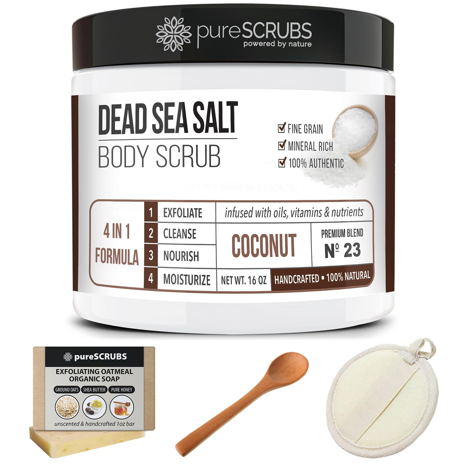 pureSCRUBS Premium Coconut Body Scrub Gift Set — ideal for pampering routines and gifting.