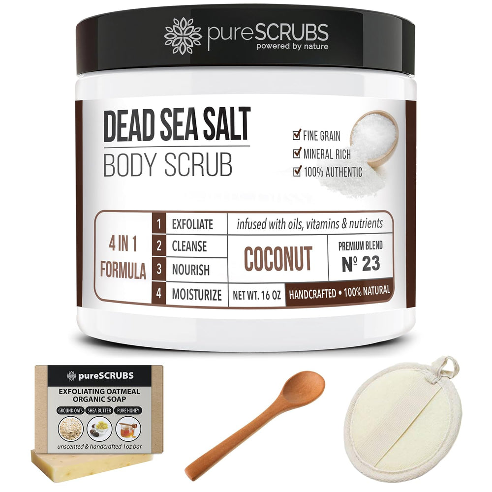 pureSCRUBS Premium Coconut Body Scrub Gift Set — ideal for pampering routines and gifting.