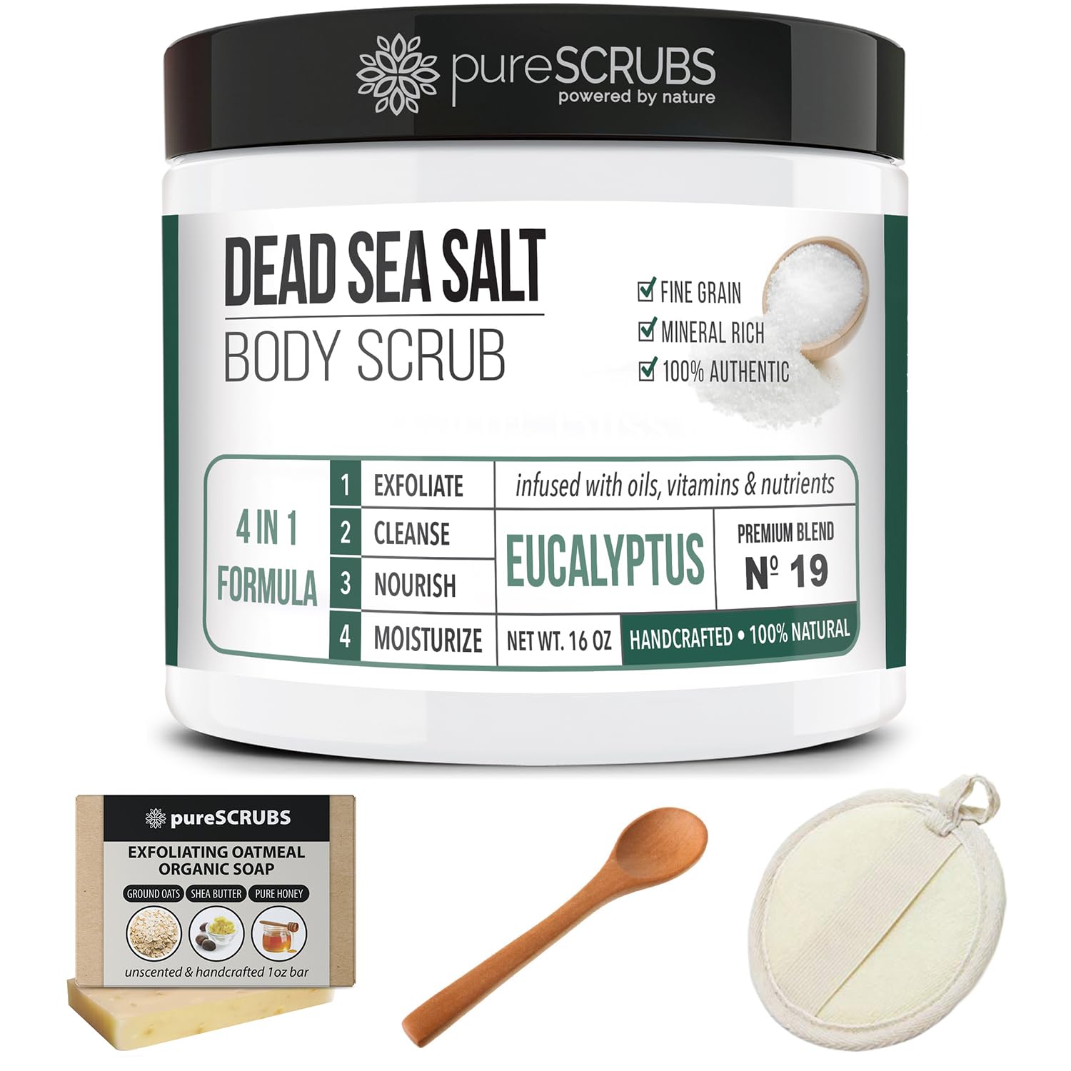 PureSCRUBS 16oz jar shows generous size for multiple uses.