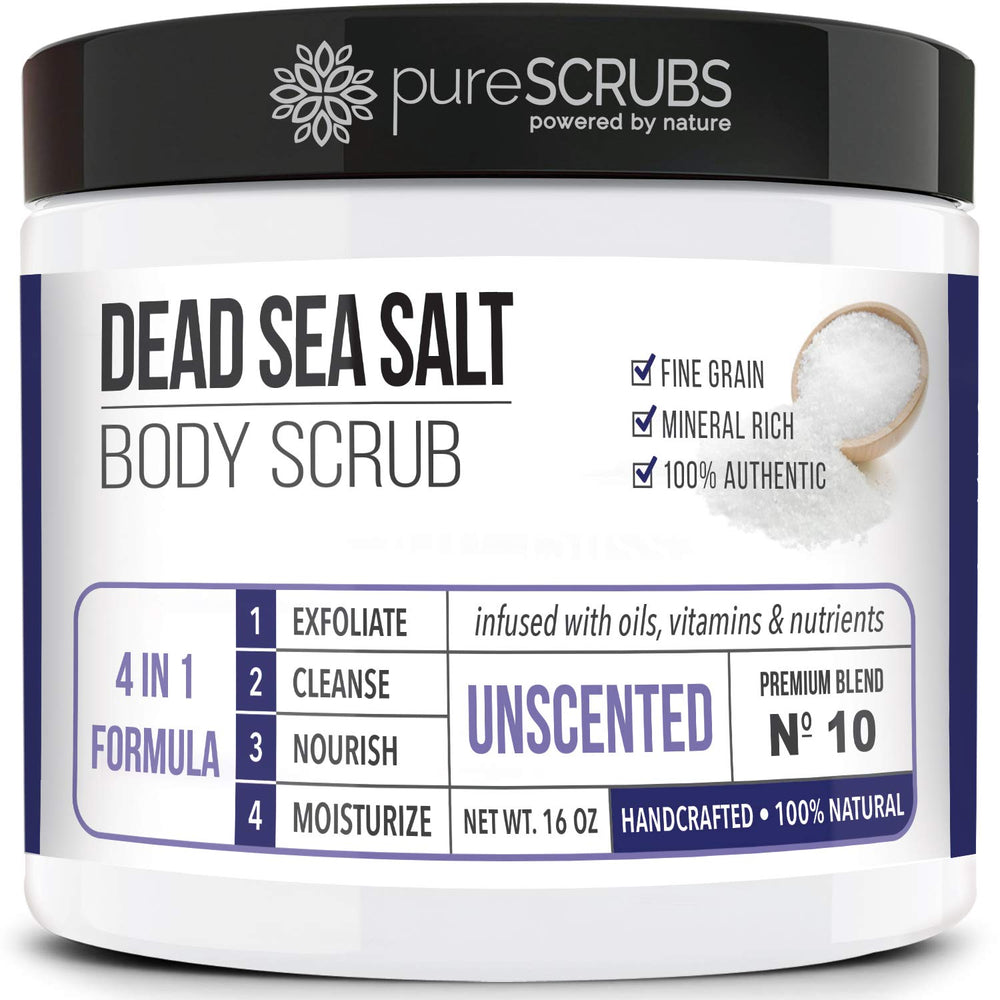 PureSCRUBS Premium Unscented 16oz scrub jar for smooth skin and gentle exfoliation.