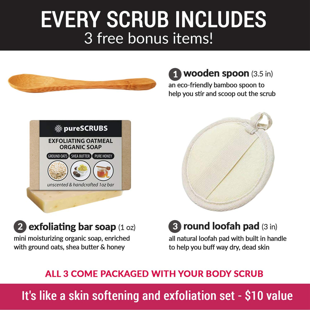 pureSCRUBS oatmeal exfoliating bar soap enhances cleansing and skin softness.
