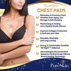 PureSkin Chest Wrinkle Pads closeup shows silicone material for hydration and skin comfort.