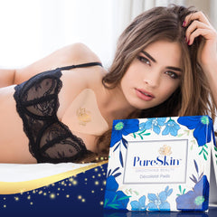 PureSkin Chest Wrinkle Pads on décolletage area showing gentle overnight adhesion