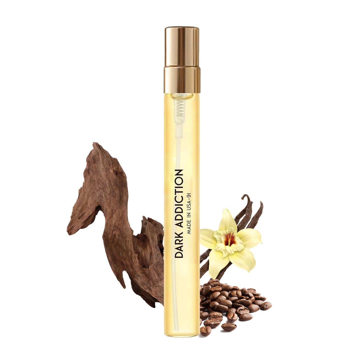 PUREU Dark Addiction bottle pour shows a long-lasting pheromone fragrance for confident evenings.