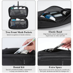 Purevave compact mens toiletry bag zipper close-up highlighting waterproof zippers