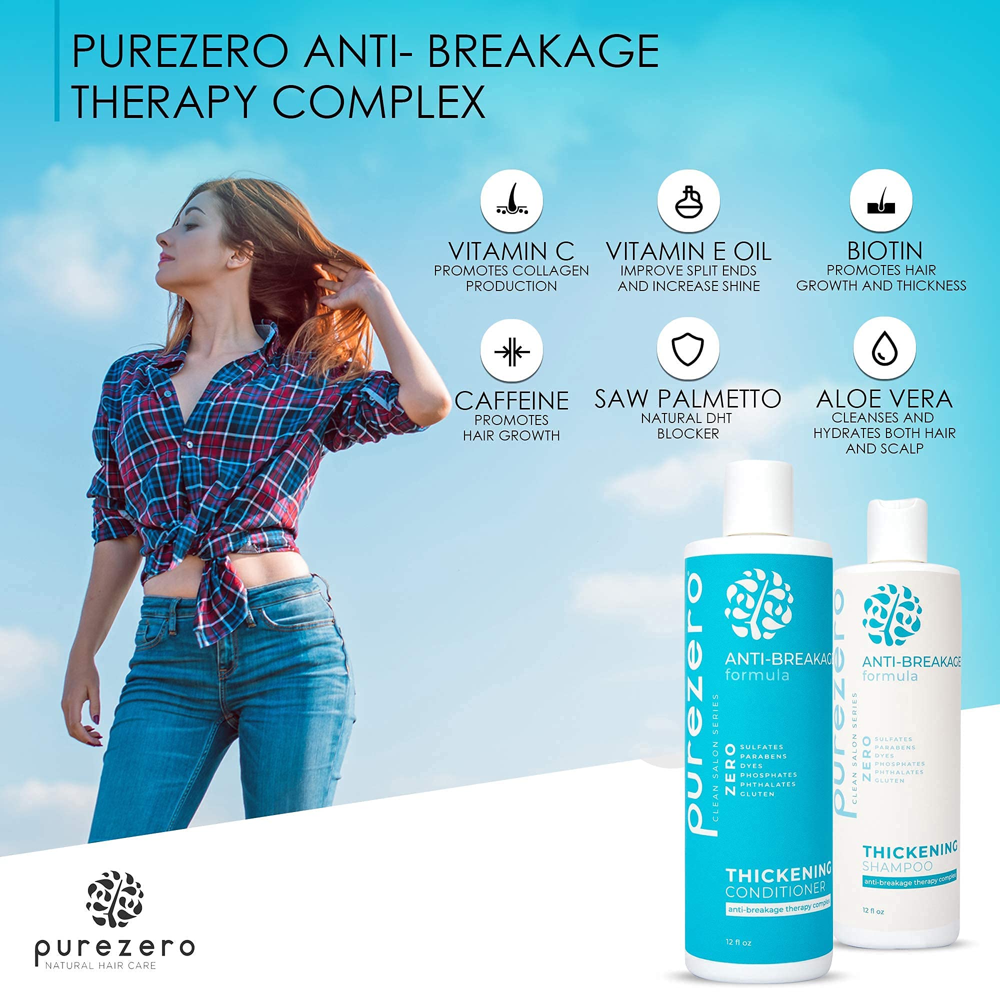Purezero anti-breakage thickening conditioner bottle for smoother strands