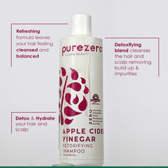 Purezero Apple Cider Vinegar Conditioner bottle highlights color-safe hydration.