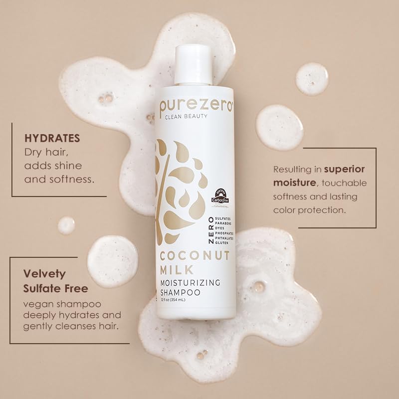Purezero coconut milk conditioner bottle—deep moisture and shine