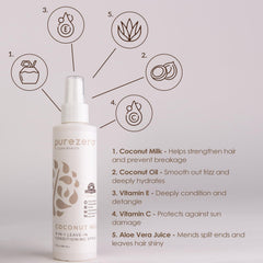 Purezero Coconut Milk frizz-control hair features smooth, manageable strands.