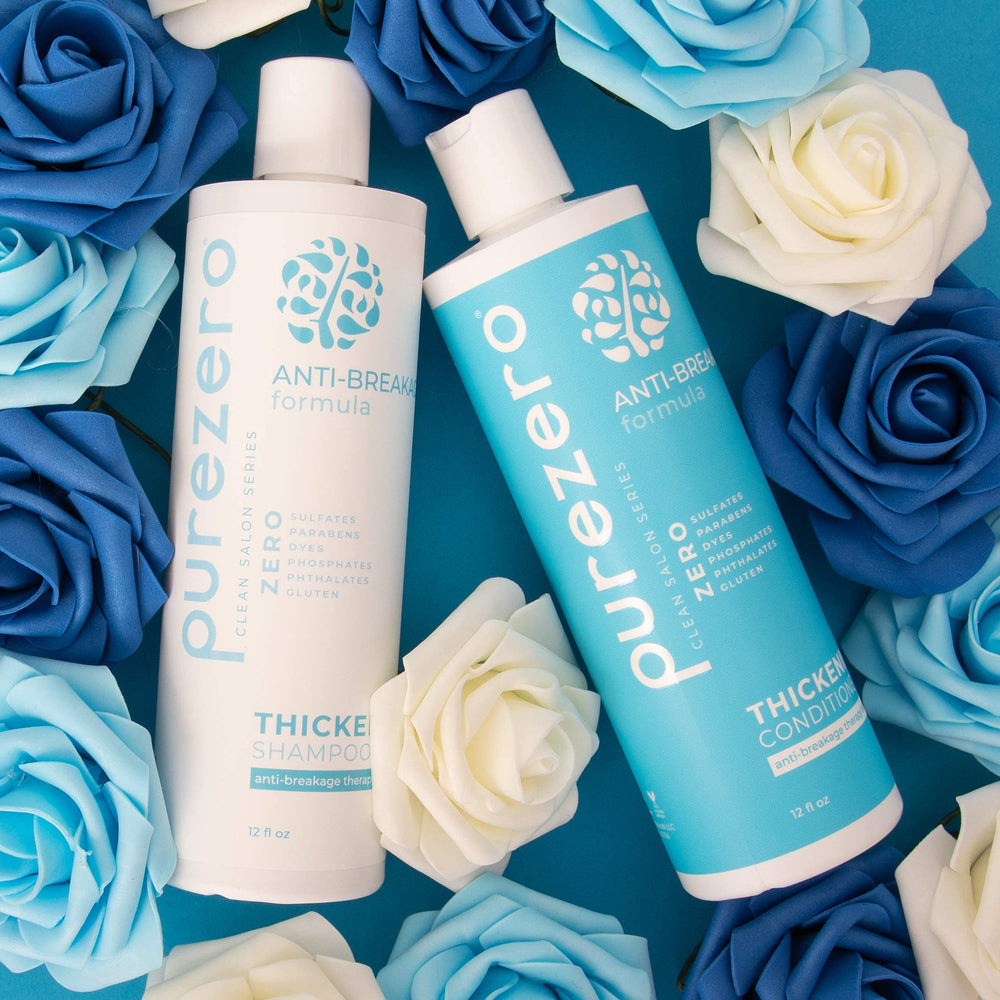 Purezero color-safe formula packaging signals safe use with color-treated hair