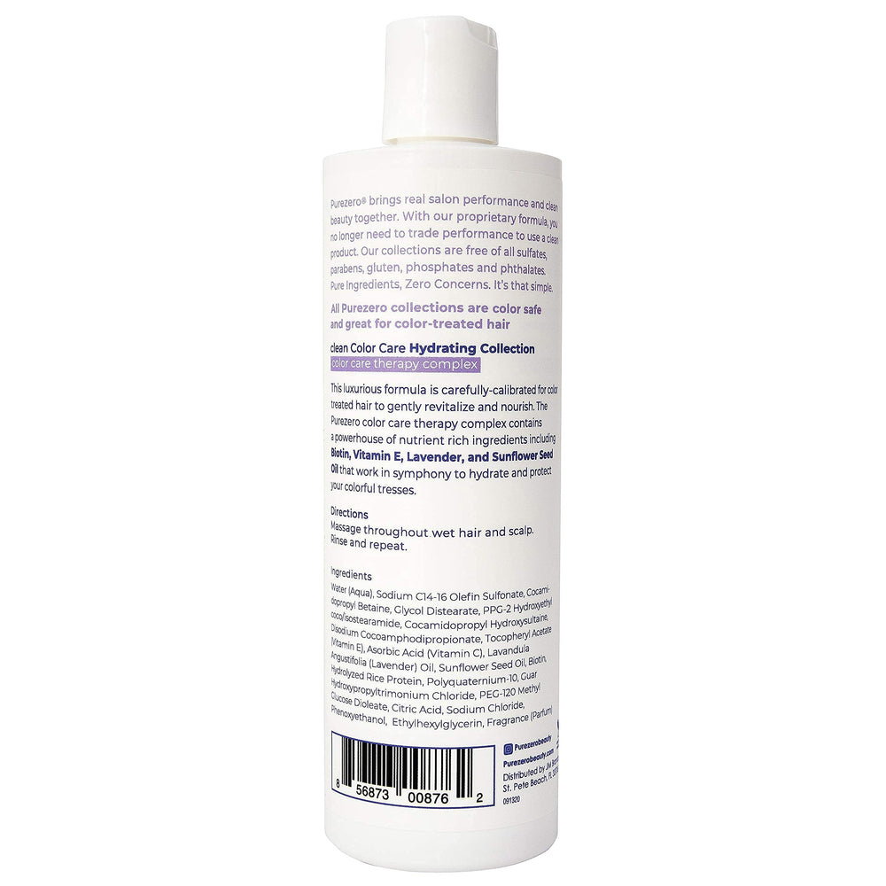 Purezero color-treated hair glow shot suggests vibrant, healthy-looking color.