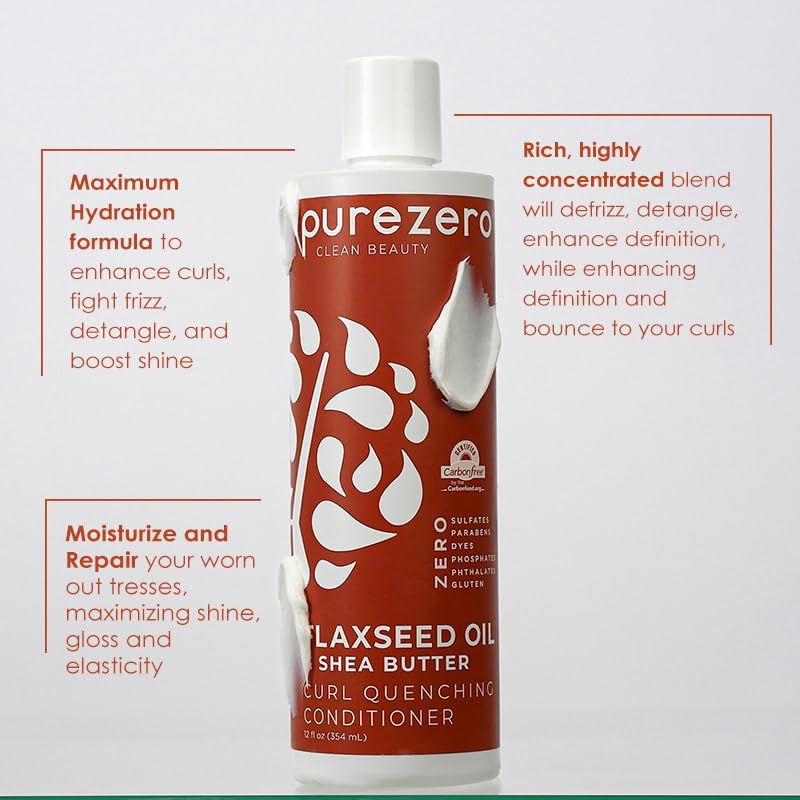 Purezero curl care bottle display showing clean formulation for curls