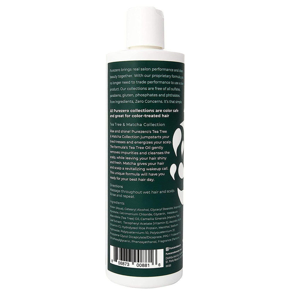 Purezero vegan cruelty-free badge signals ethical, clean haircare option.