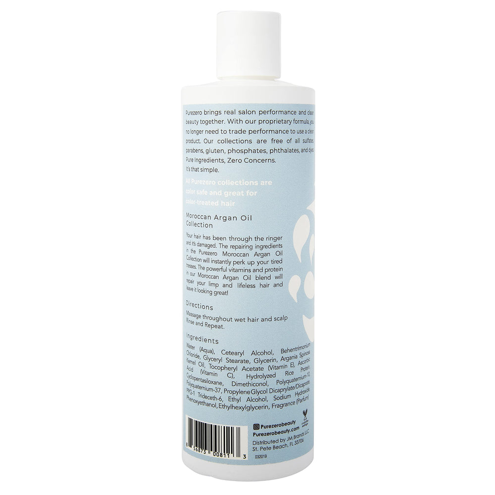 Purezero vegan cruelty-free badge signals ethical, gentle hair care.