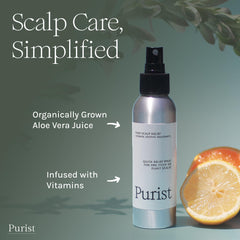 Purist Dandruff Spray mist application for even coverage and scalp comfort.
