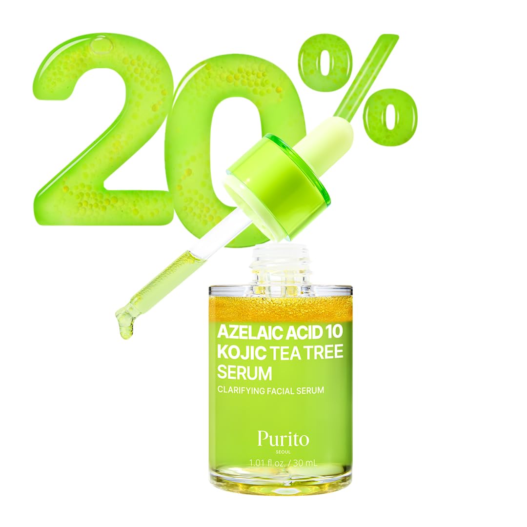 PURITO Azelaic Serum bottle shows lightweight texture for even tone