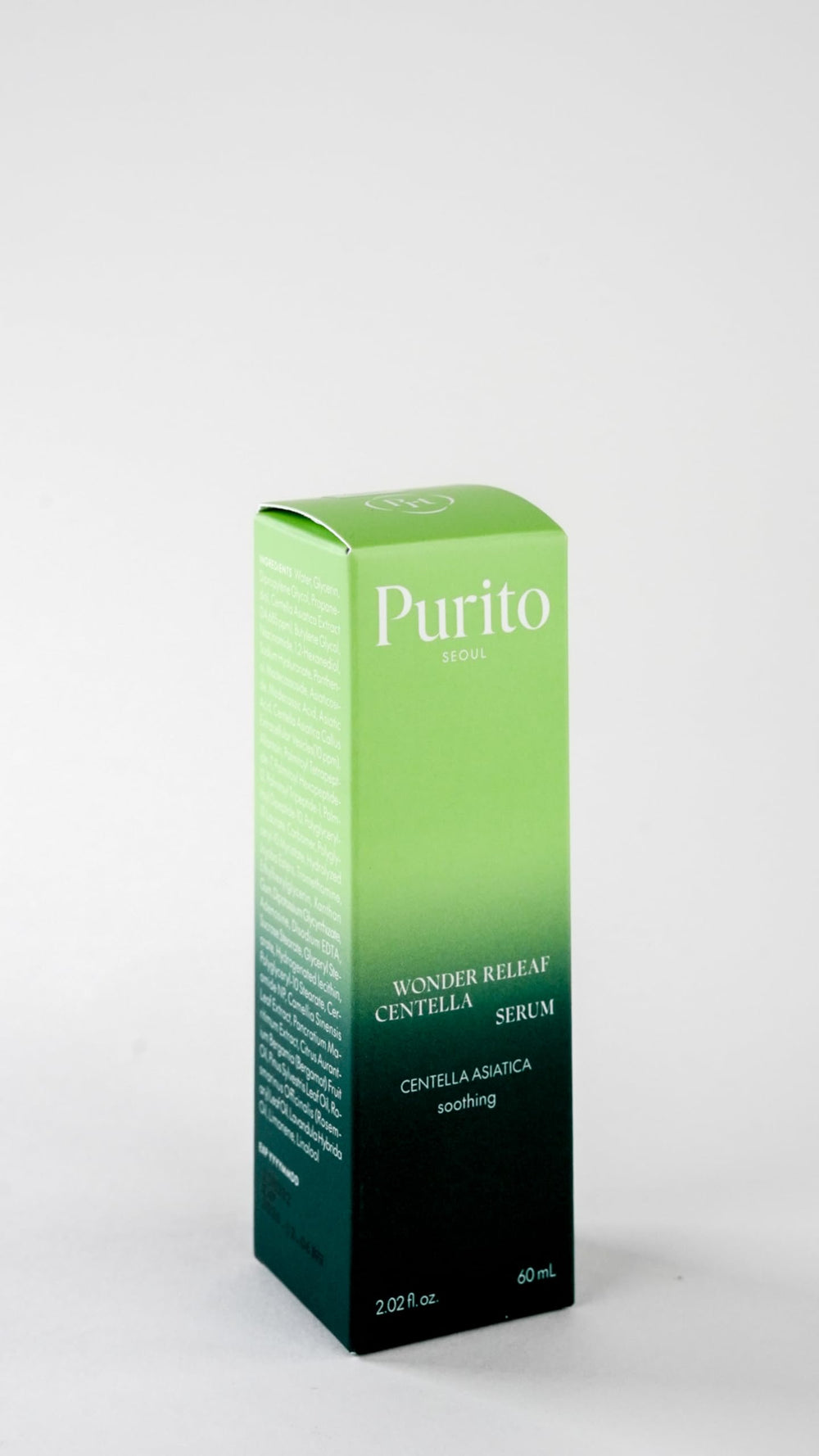 PURITO Centella Serum ingredient focus on Centella for calming benefits.
