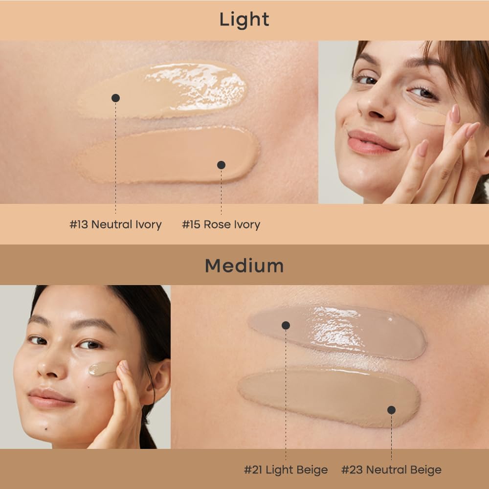 PURITO cream swatch texture demonstrating dewy coverage and blendability