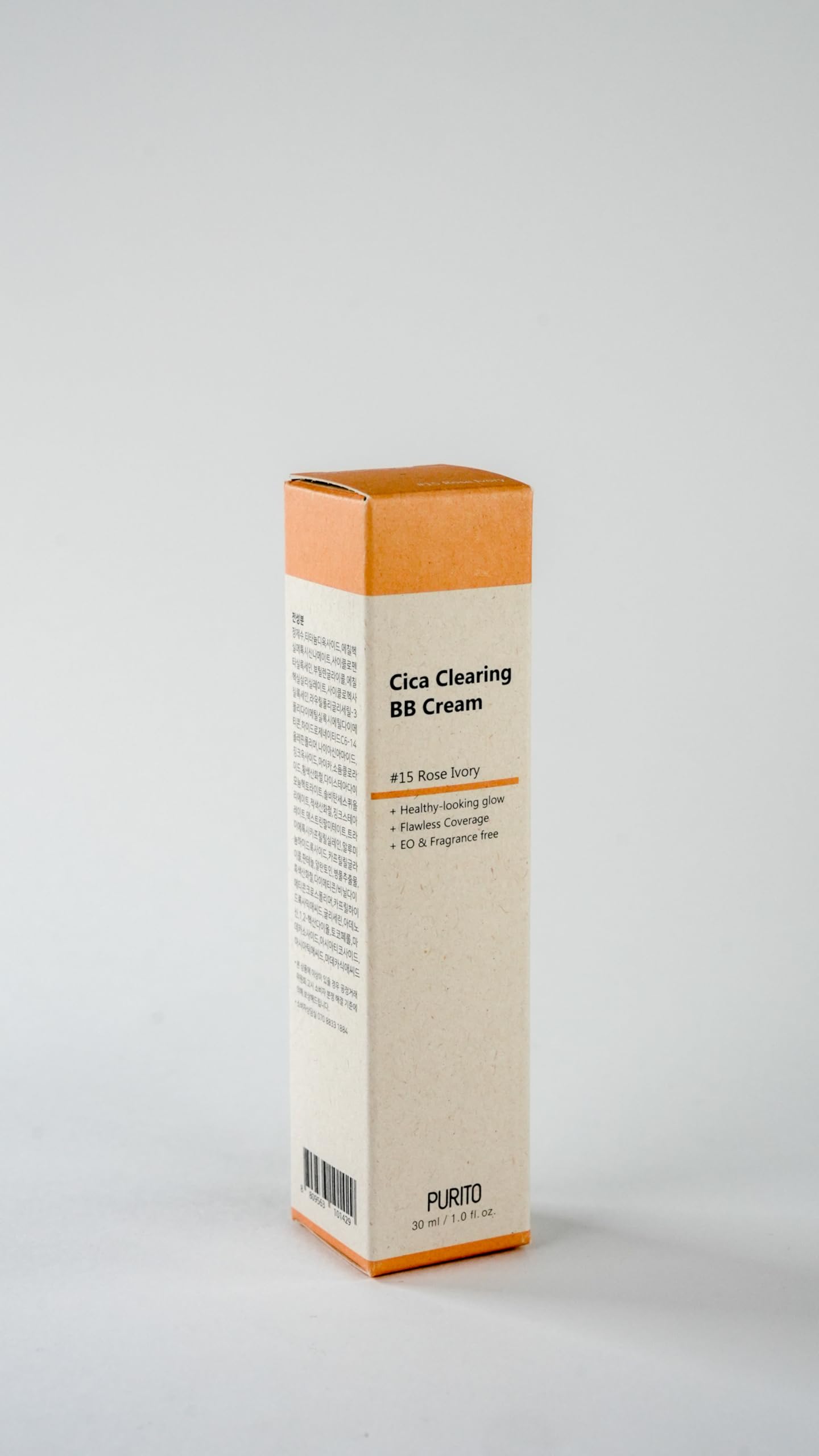PURITO Cica Clearing BB Cream natural-look finish on skin.