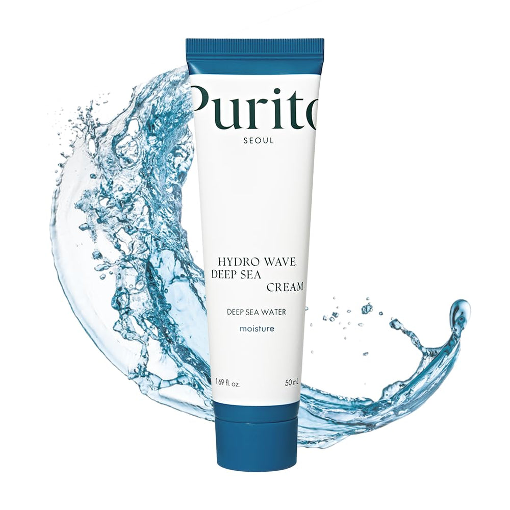 Purito Deep Sea Cream jar closeup showing satin-like texture for lasting hydration.