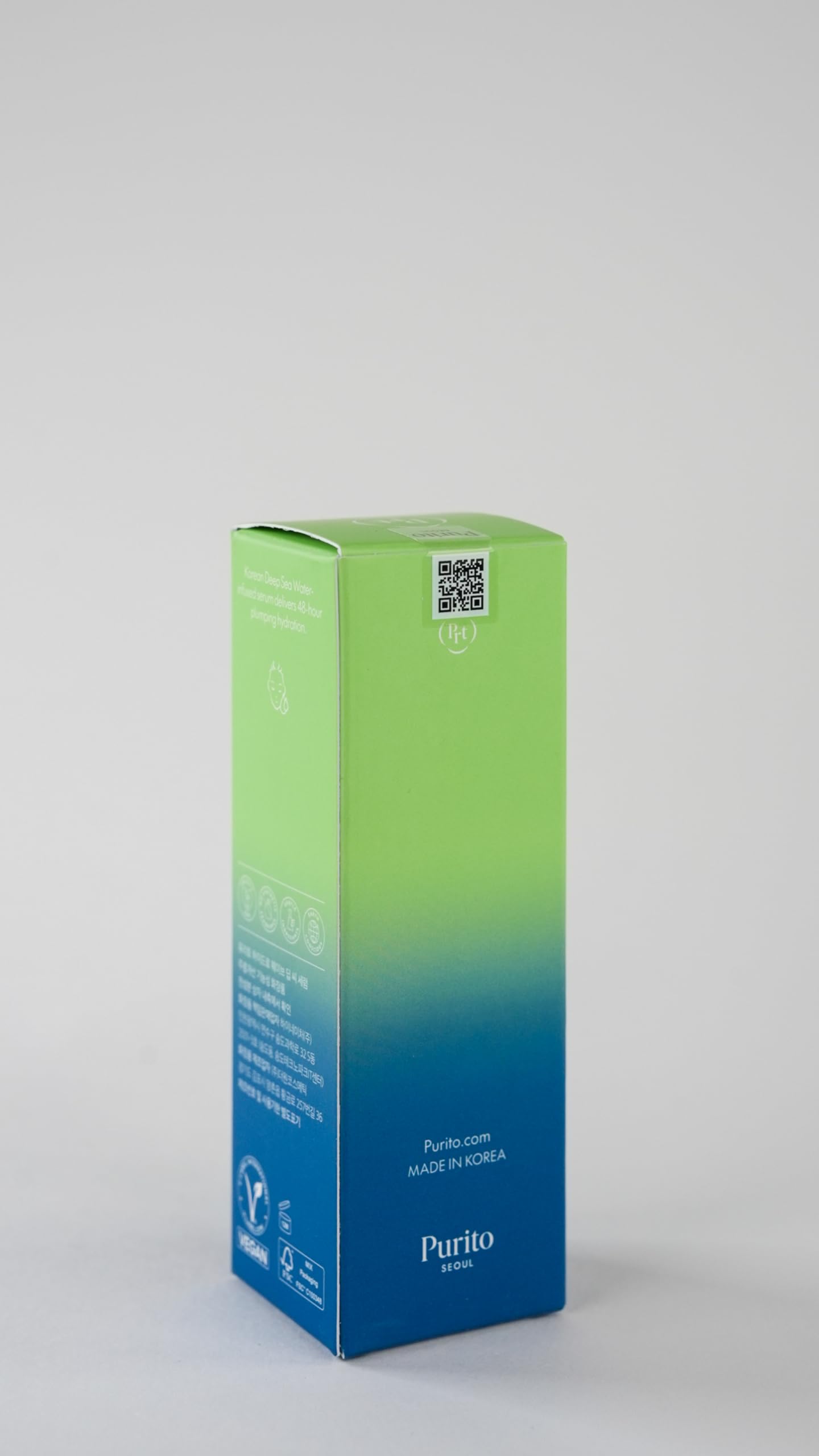 PURITO Deep Sea Serum 60ml bottle on dresser emphasizes accessible hydration.