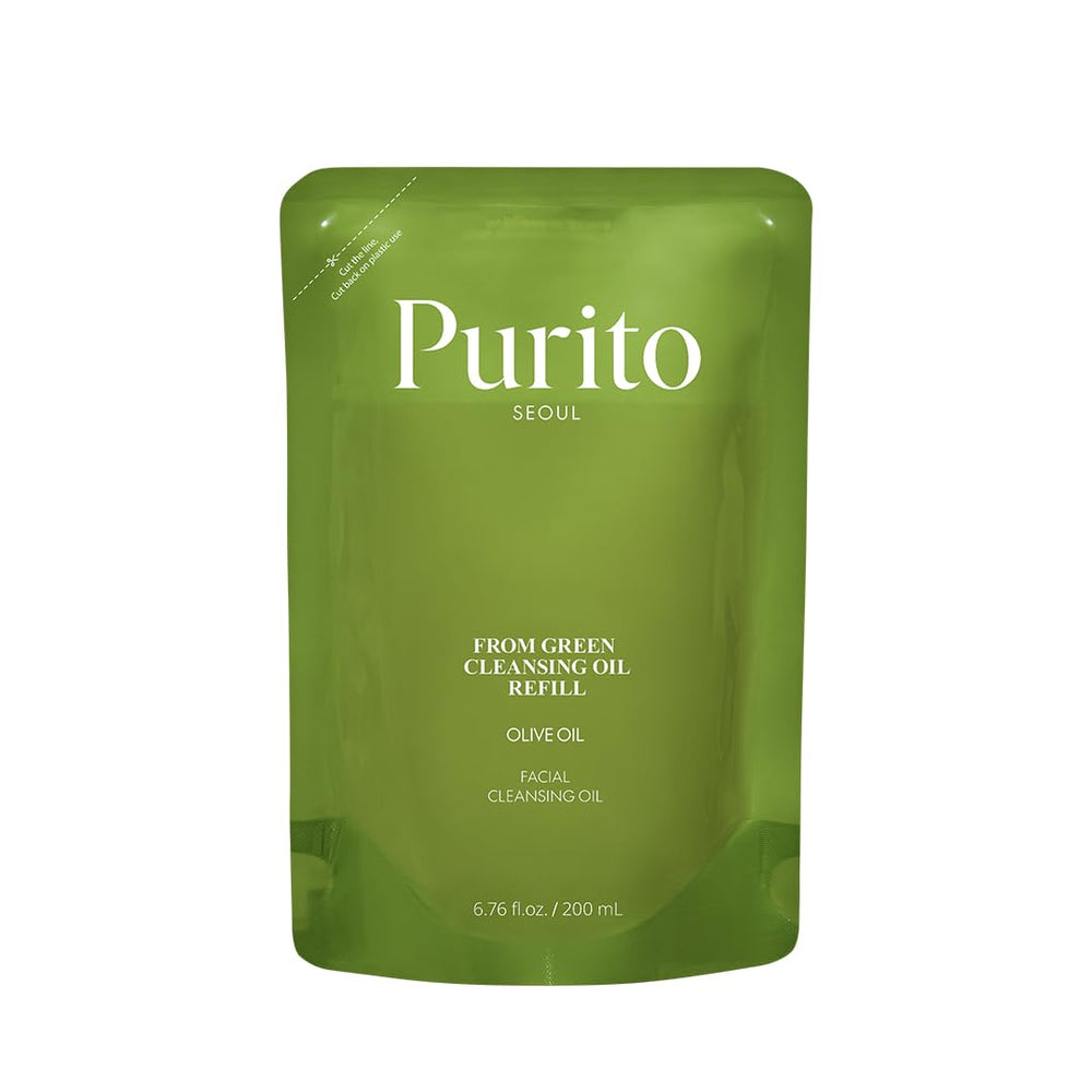 PURITO From Green cleansing oil refill bottle showing eco-friendly packaging for ongoing skincare