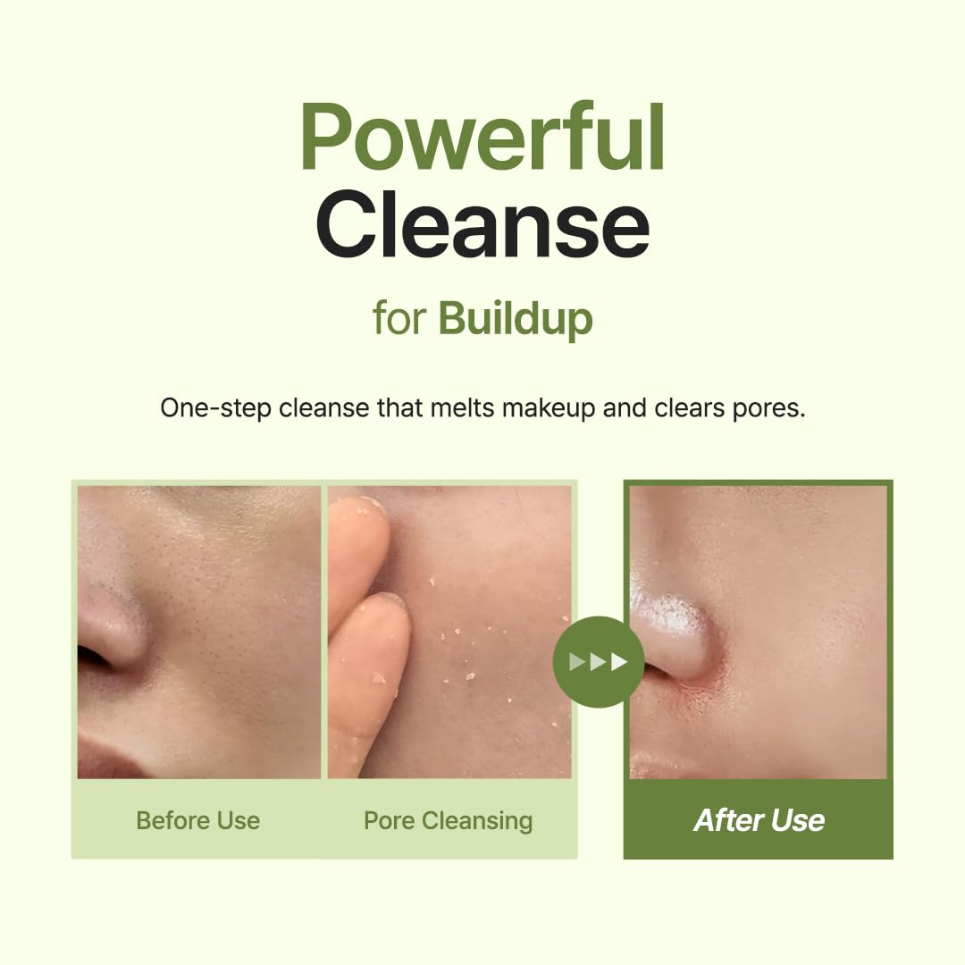 Purito From Green Cleansing Oil Set application on skin for lightweight cleansing.