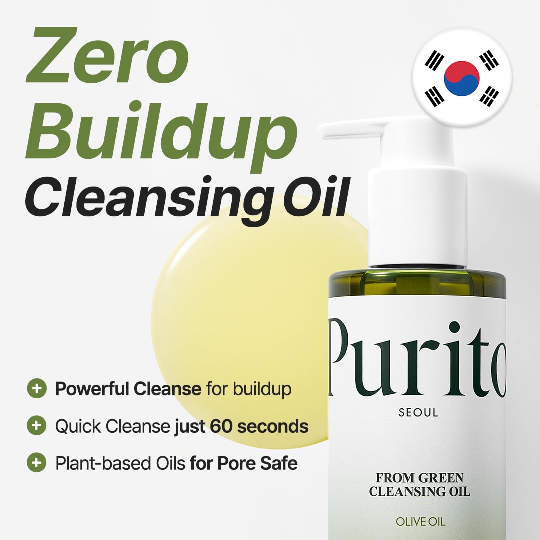 Texture of PURITO From Green Cleansing Oil massaged into skin for a gentle cleanse