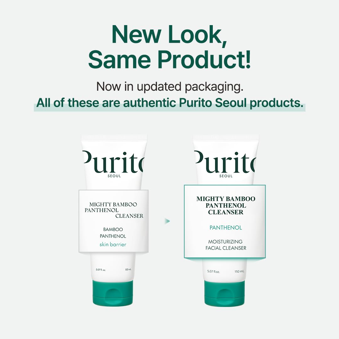 PURITO Mighty Bamboo Panthenol Cleanser bamboo extract focus indicating deep moisture support