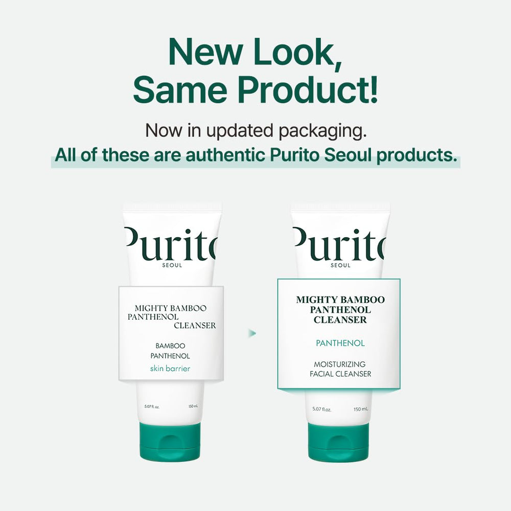 PURITO Mighty Bamboo Panthenol Cleanser bamboo extract focus indicating deep moisture support