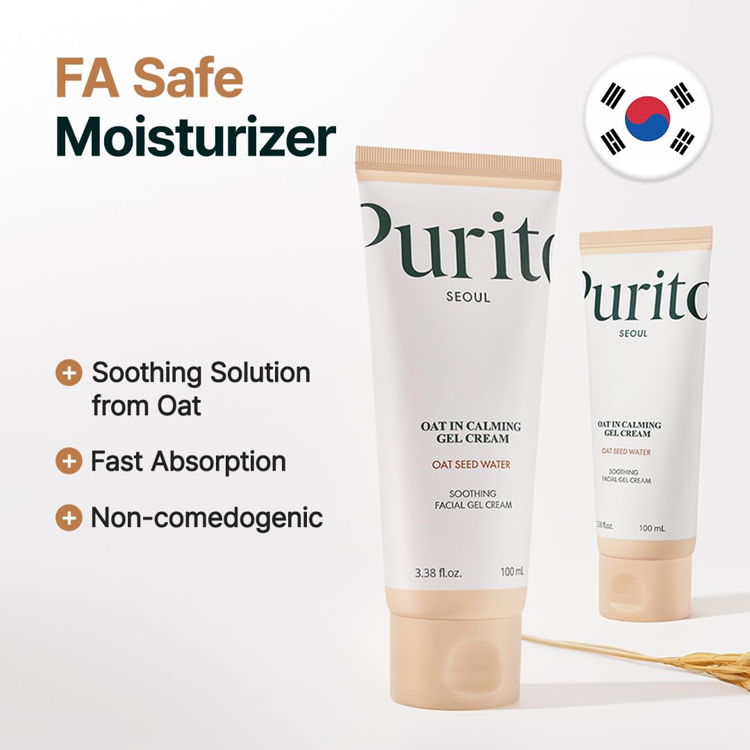 PURITO Oat In Calming Gel Cream texture reveals a lightweight, non-greasy finish