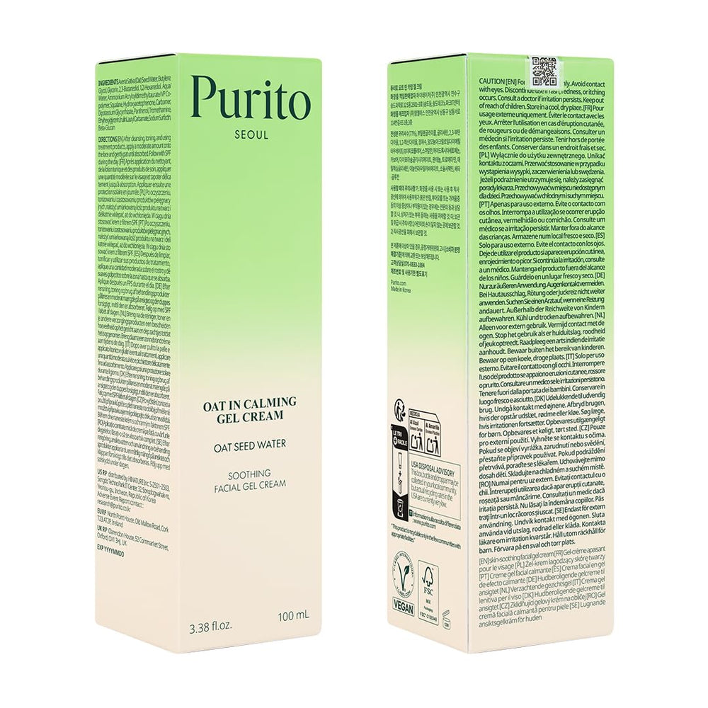 PURITO Oat In Calming Gel Cream ideal for daily skincare routine