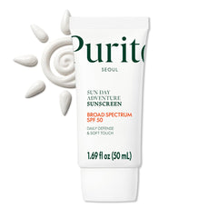 PURITO sunscreen texture glide shows ultra-smooth, fast-absorbing application.