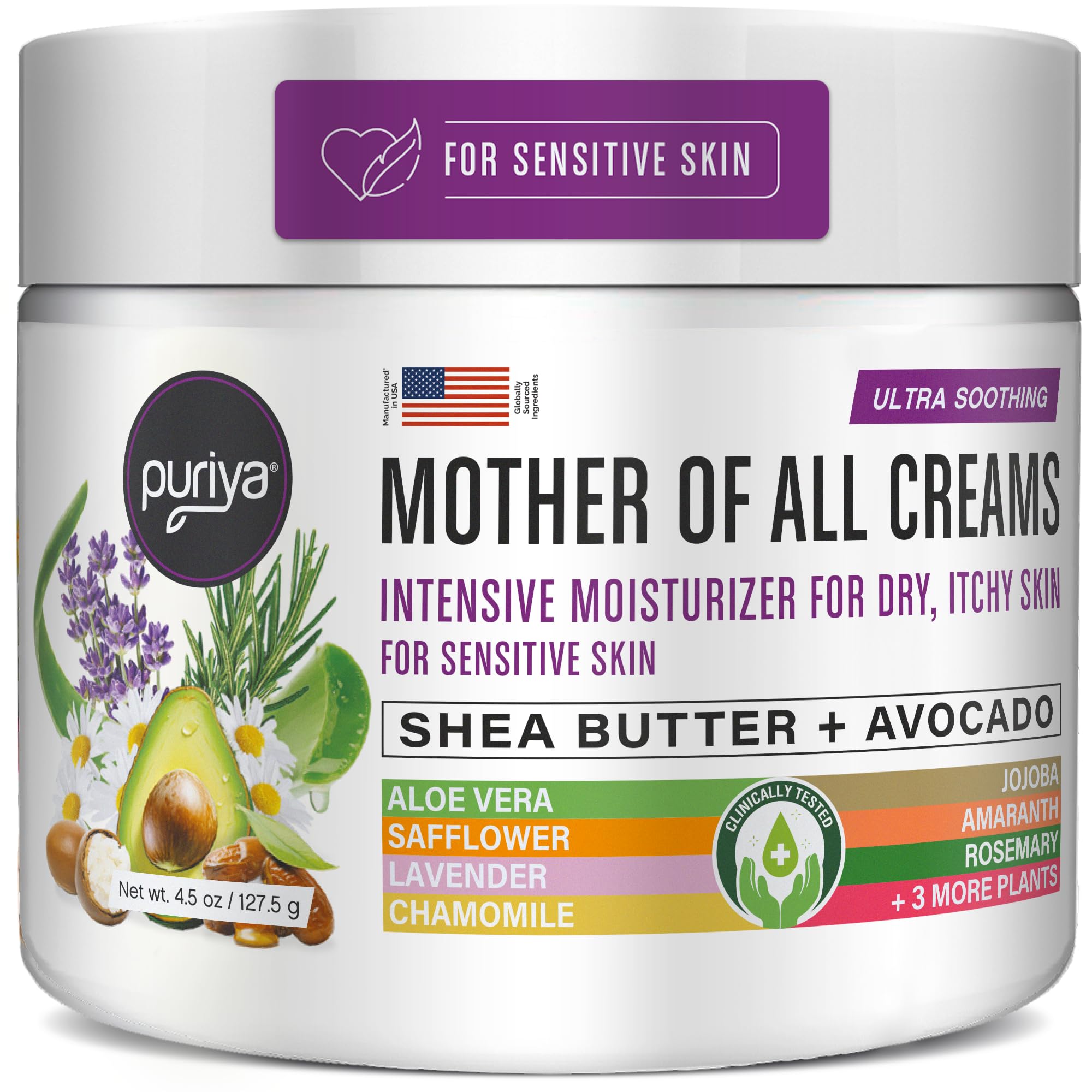 Puriya Intensive Moisturizer honey-shea butter jar closeup for deep, lasting hydration.