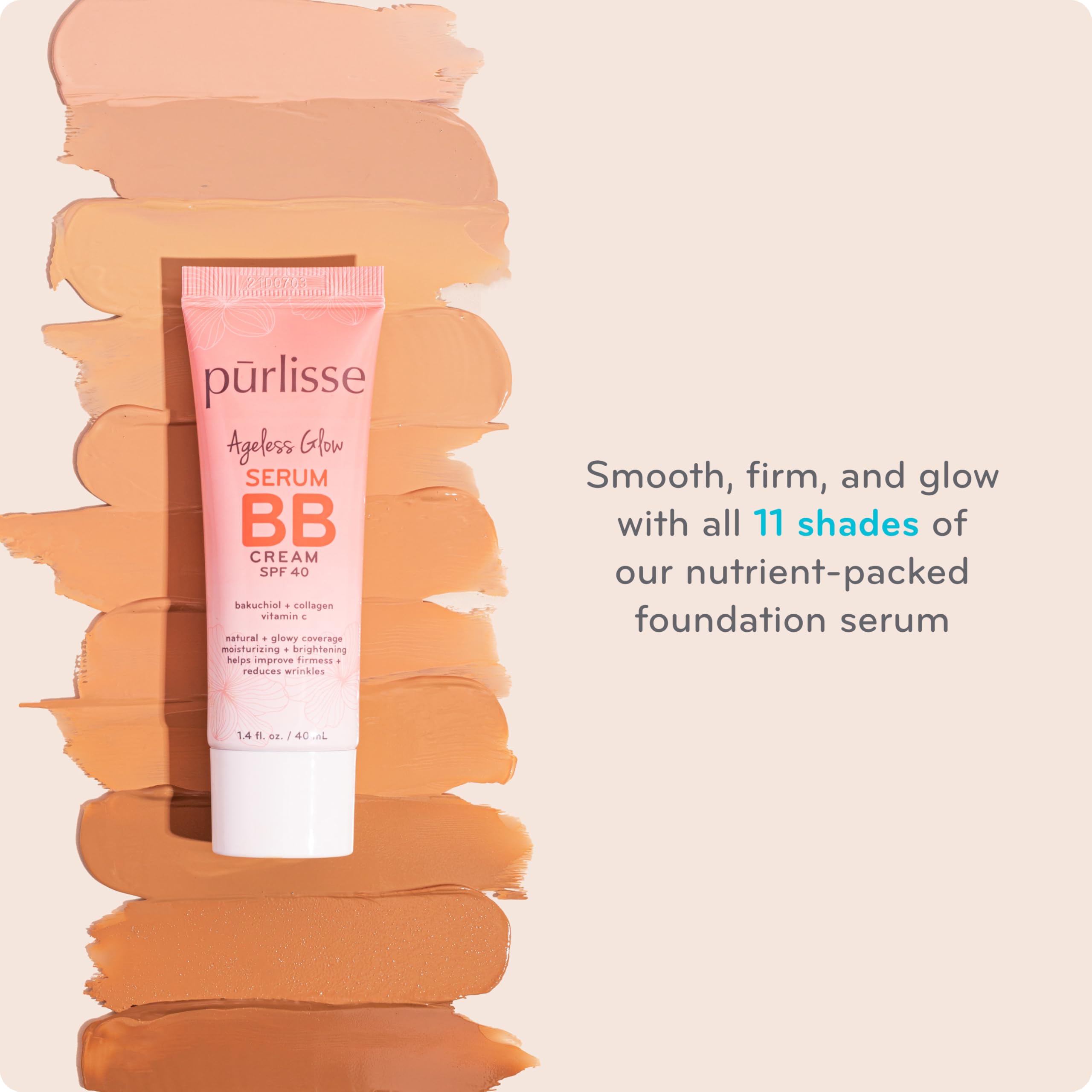Purlisse Ageless Glow Serum BB Cream SPF 40 application with fingers or brush
