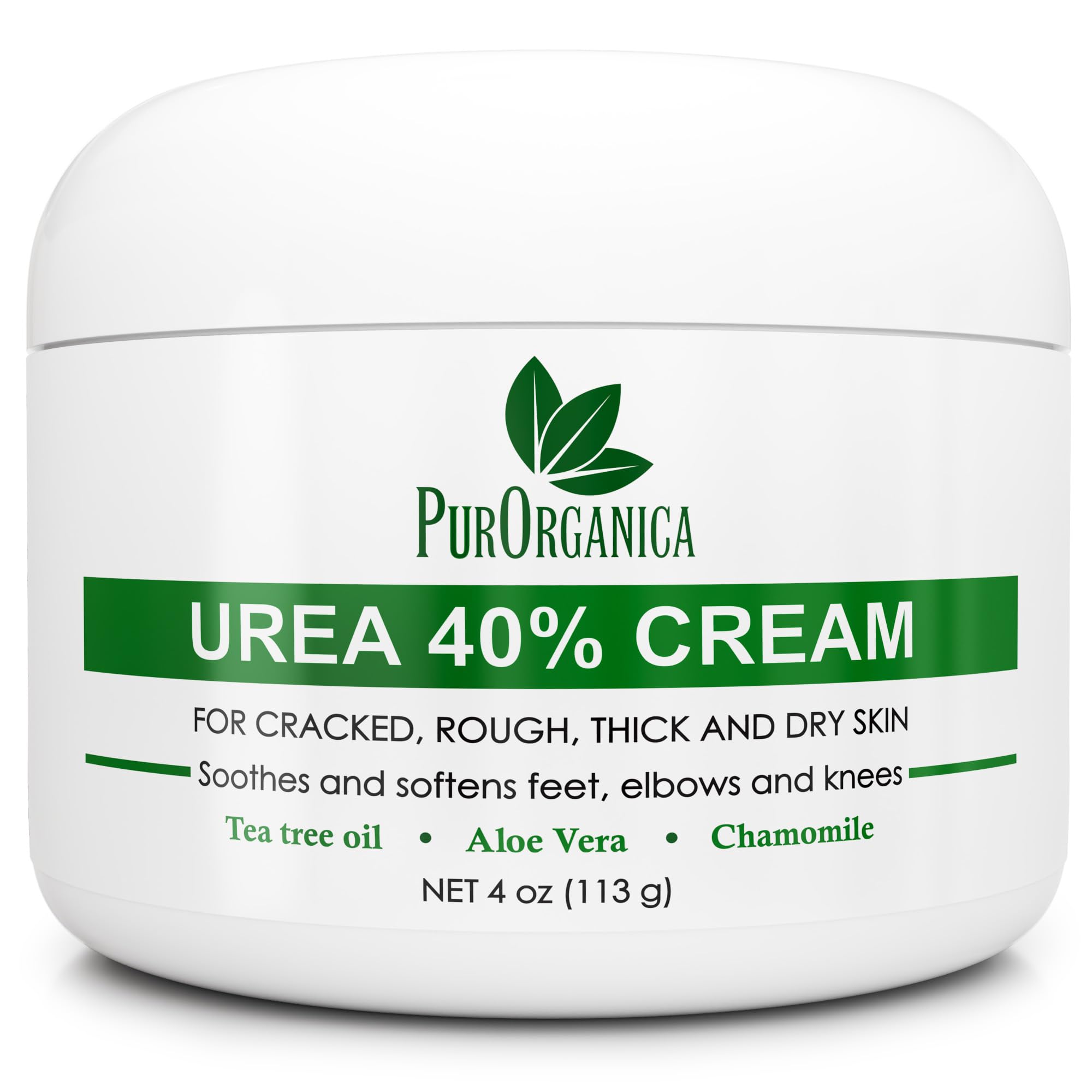 PurOrganica Urea 40% foot cream jar close-up for premium repair.