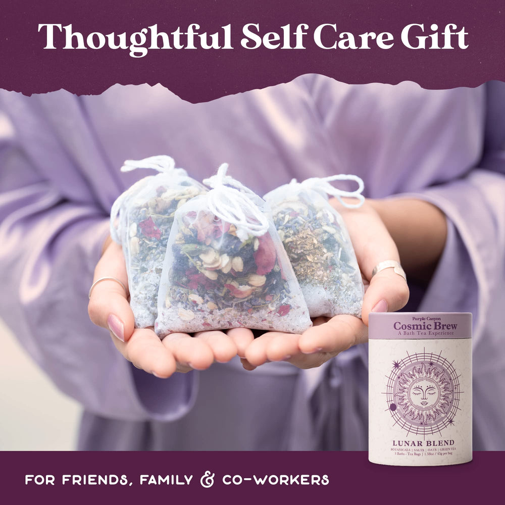 Purple Canyon Lunar Bath Tea butterfly pea flower adds blue hue to bath