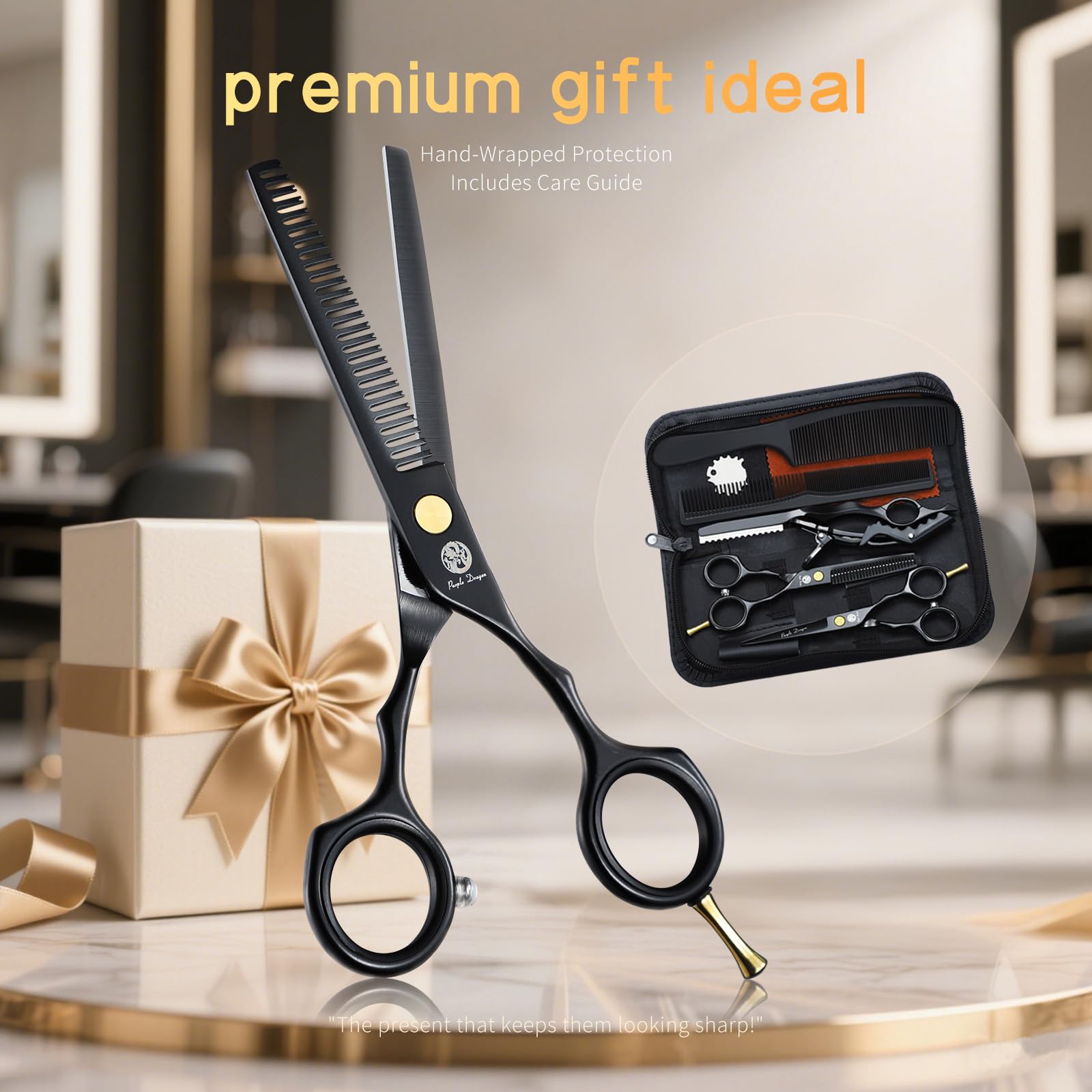 Purple Dragon gift-ready packaging showcases premium barber gift option.