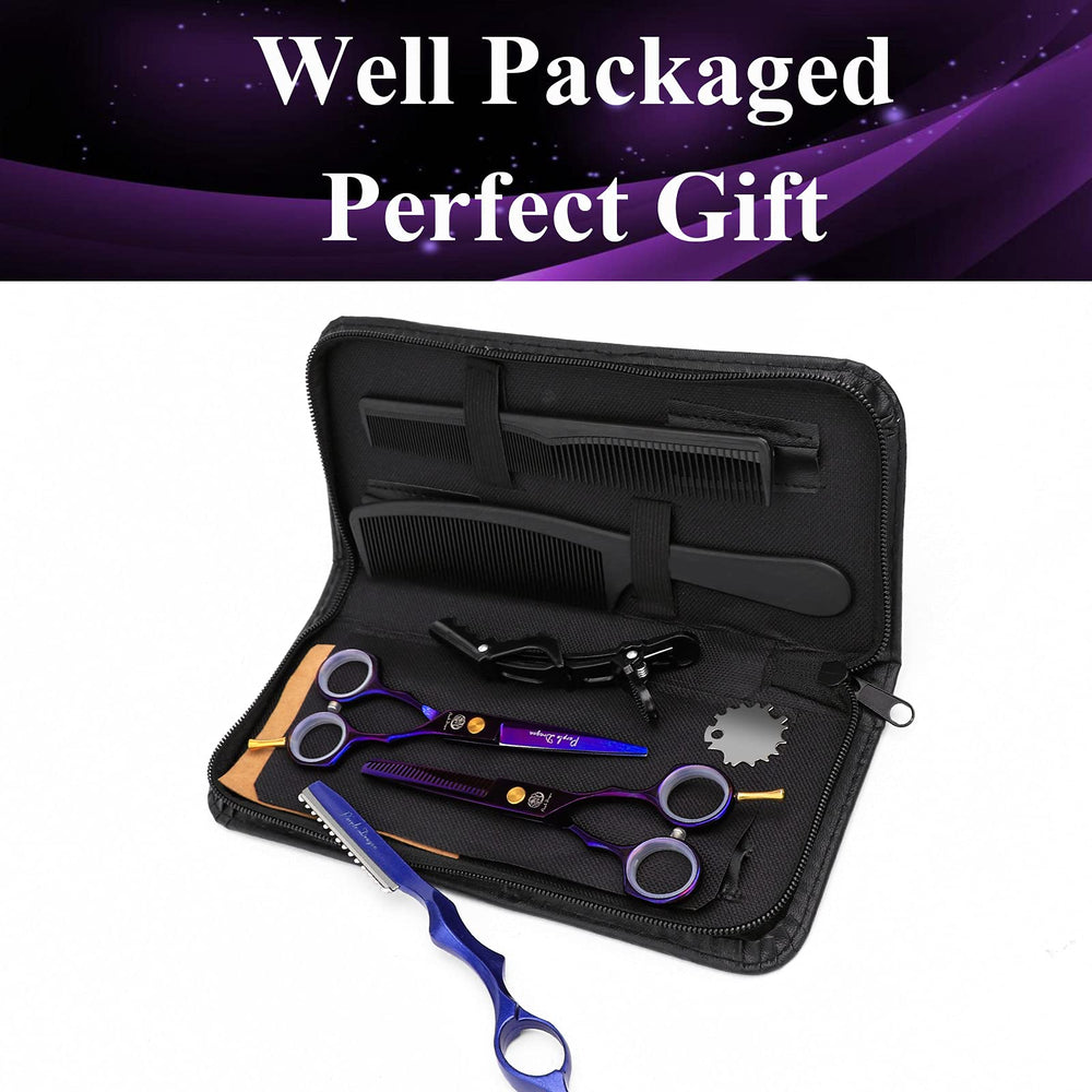 Purple Dragon packaging includes razor and leather case for easy storage
