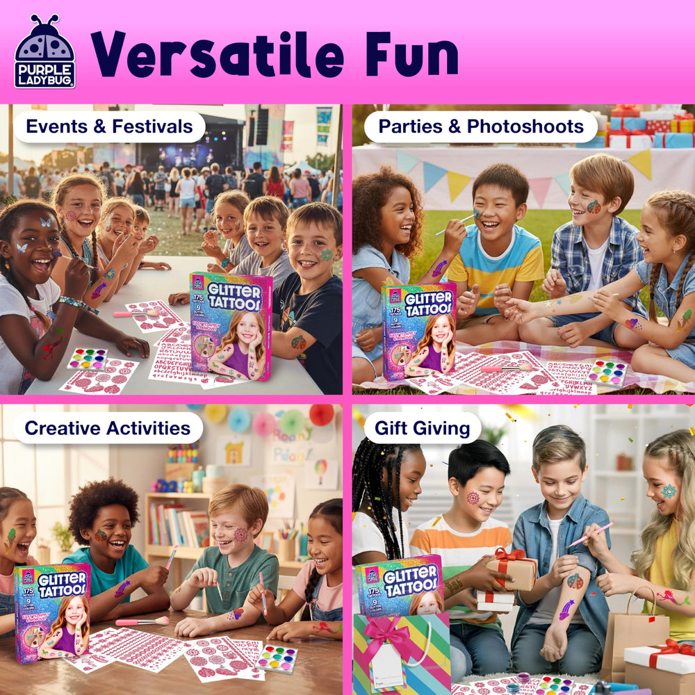 Purple Ladybug party group activity kit supports multi-child celebrations
