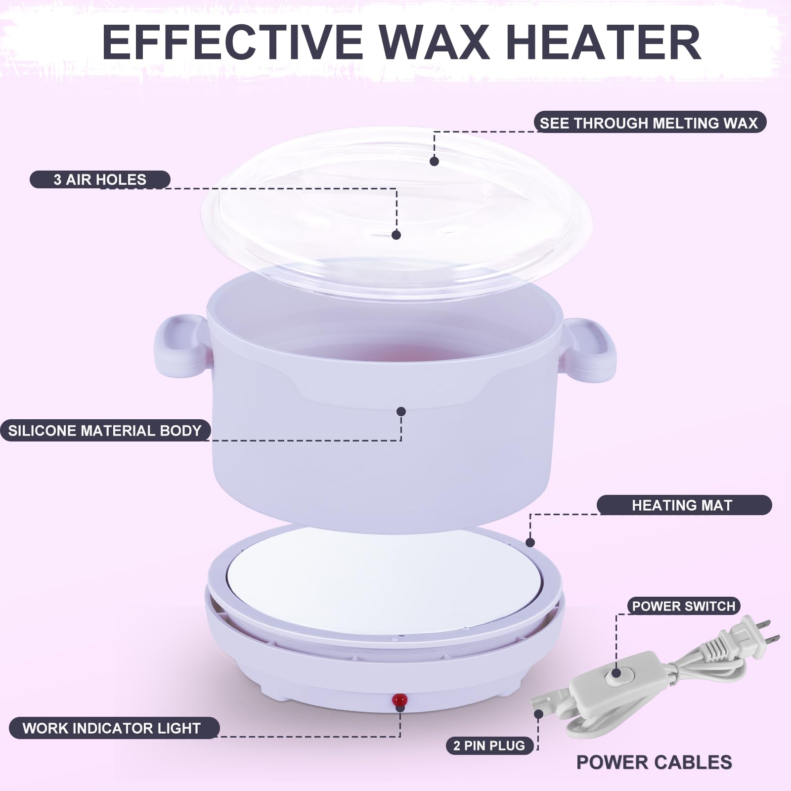 Purplesky wax warmer with fast heating delivers quick, smooth results for home waxing.