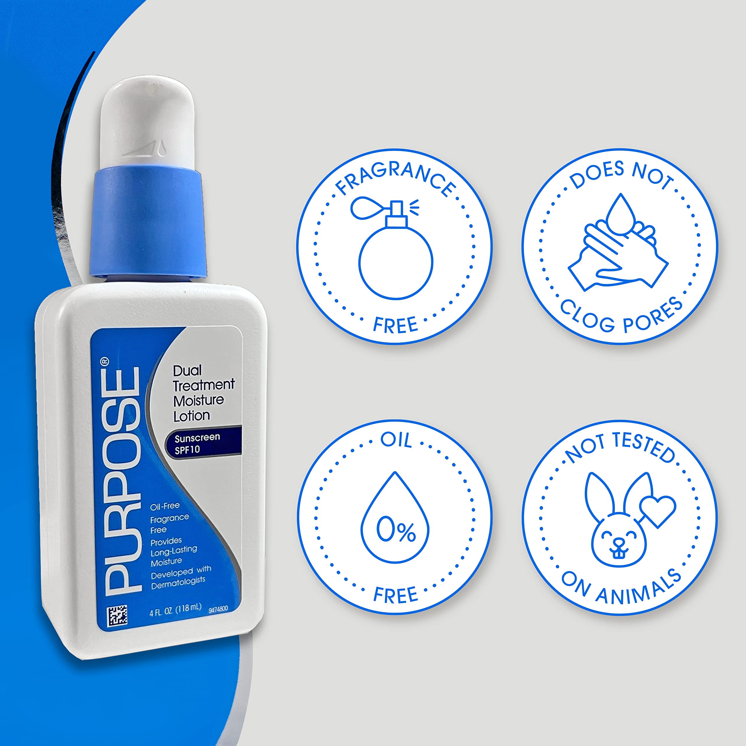 Purpose Dual Treatment Moisturizer SPF 10 ingredients closeup—transparent details for informed skincare choices.