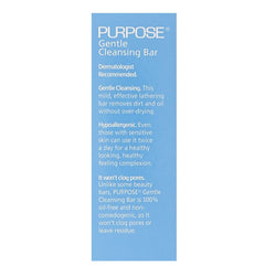 Purpose Gentle Cleansing Bar texture closeup, creamy lather gentle cleanse