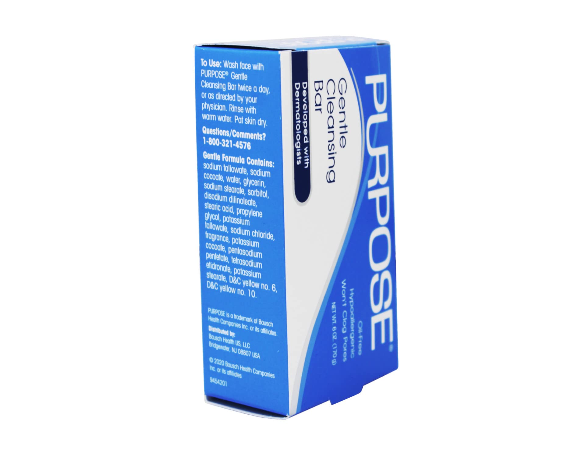 Purpose Gentle Cleansing Bar daily-use image shows easy routine for twice-daily cleansing.
