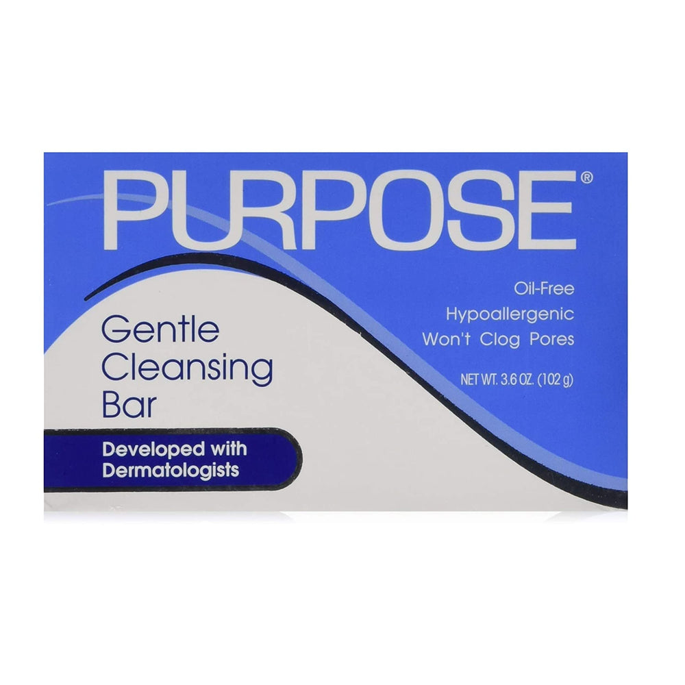 Purpose Gentle Cleansing Bar four-pack side view, compact travel packaging