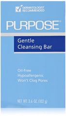 PURPOSE Gentle Cleansing Bar pack shot showing gentle cleansing for all skin types