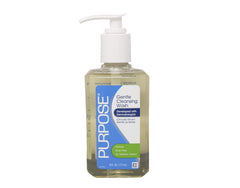 Purpose Gentle Cleansing Wash bottle pour demonstrates easy, non-stripping cleansing in routine.